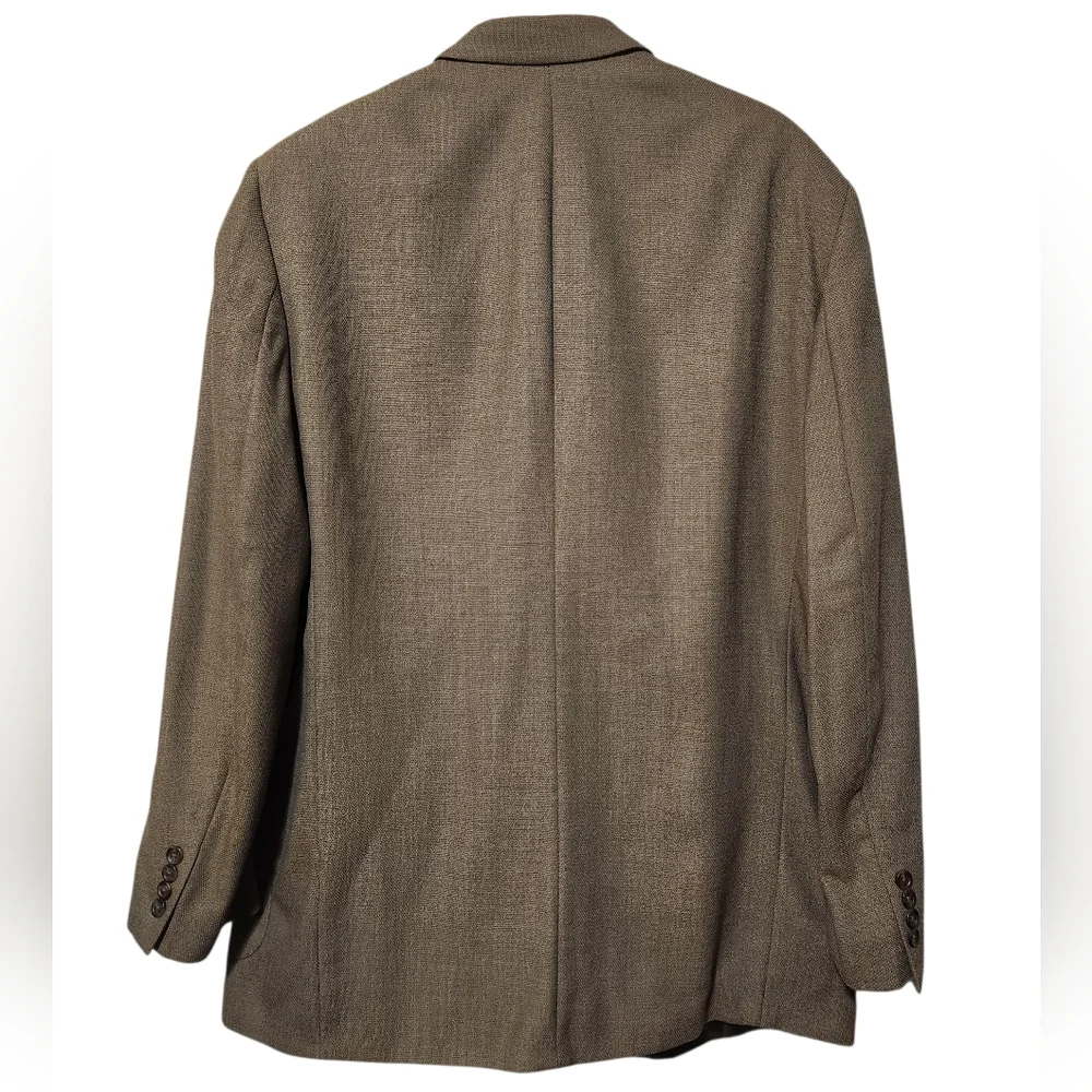Vintage Kasper 100% Wool Tan Sport Coat Blazer Men's 42L